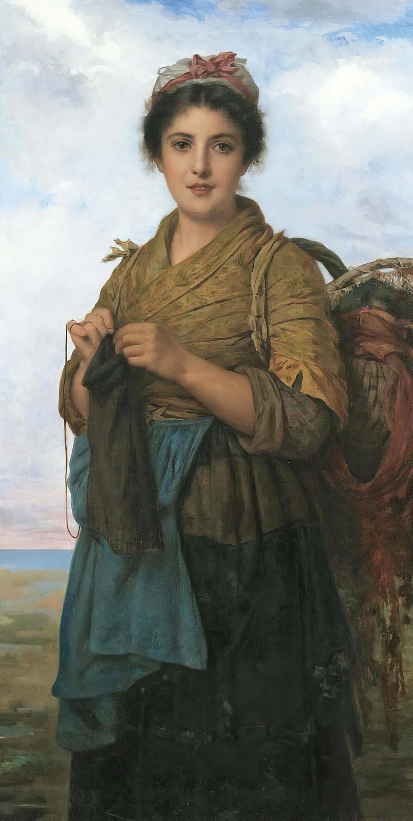 The Young Seamstress av Léon-Jean-Basile Perrault