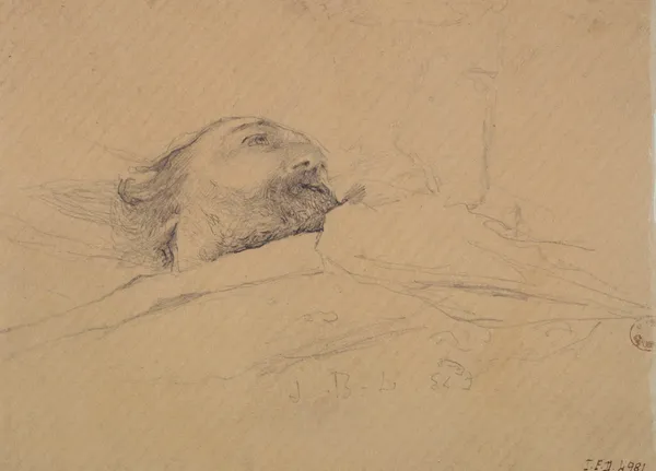 Gambetta sur son lit de mort., 1883 av Jules Bastien-Lepage