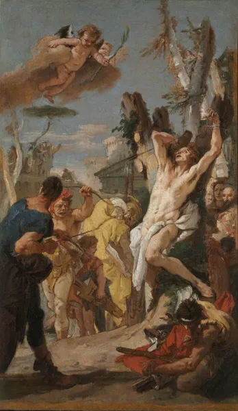Study for ‘The Martyrdom of Saint Sebastian’ (for the Augustinian monastery at Diessen, Germany) av Giovanni Battista Tiepolo