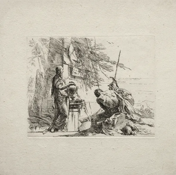 The Woman Standing with Hands on a Vase av Giovanni Battista Tiepolo