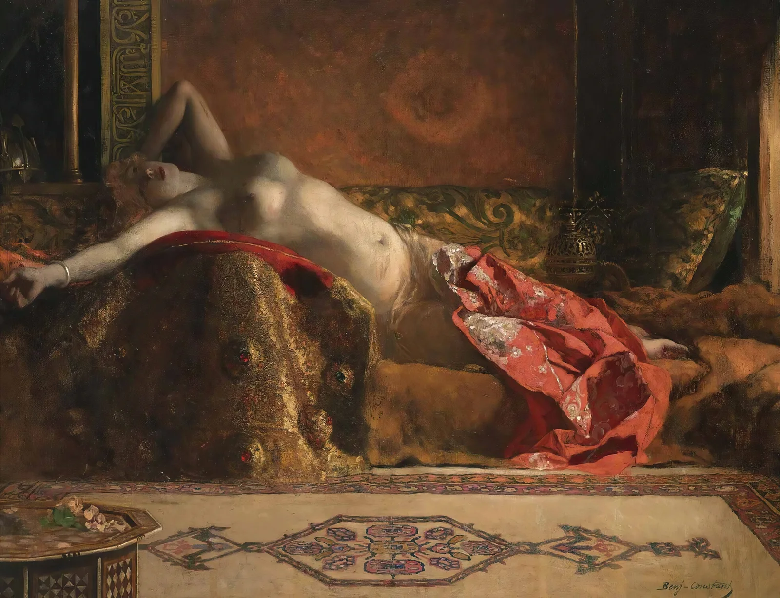 Reclining Odalisque av Jean-Joseph-Benjamin Constant