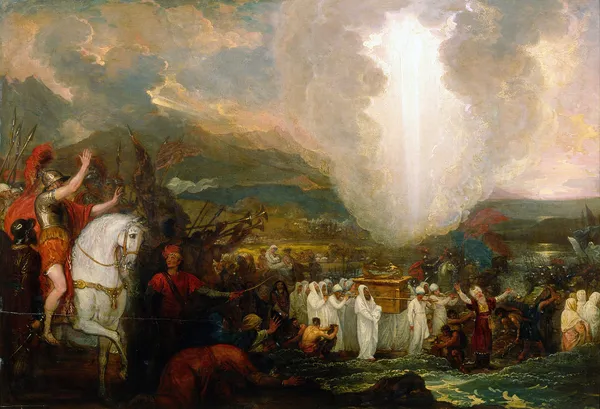 Joshua passing the River Jordan with the Ark of the Covenant av Benjamin West