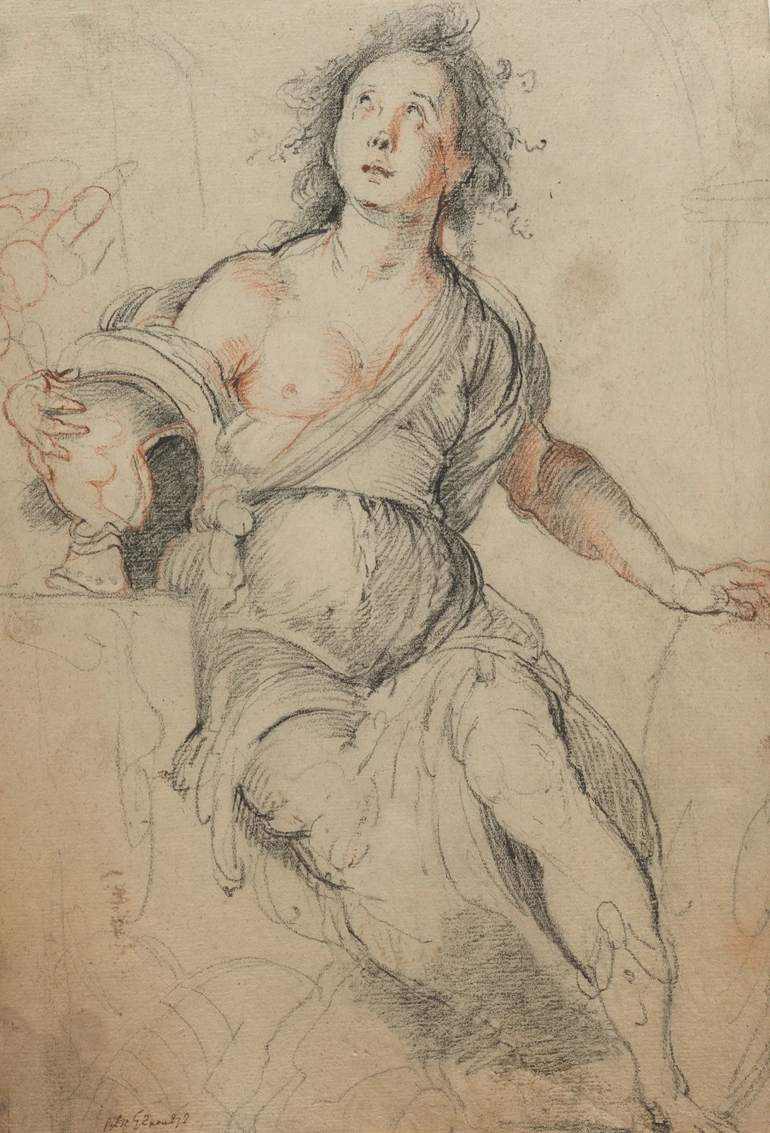 Allegorical Figure av Bernardo Strozzi