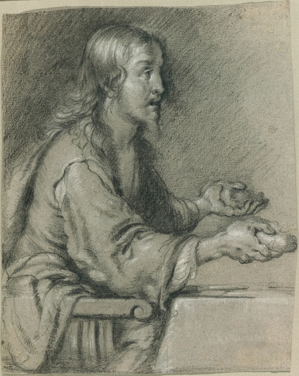 Christ at Emmaus Presenting the Bread av Bernardo Strozzi
