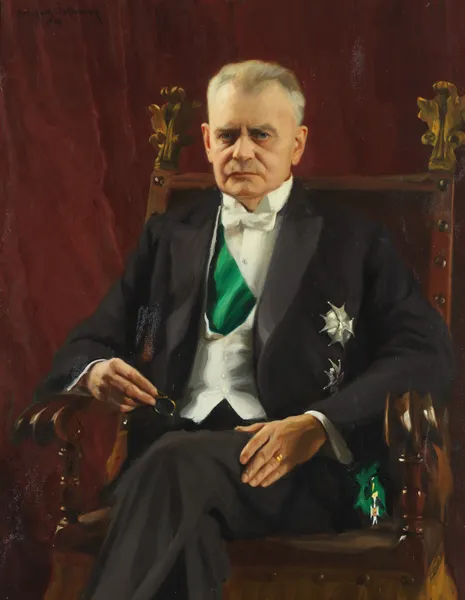 Porträtt av landshövding Henning Elmquist av Bernhard Österman