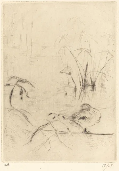 Ducks at Rest on the Bank av Berthe Morisot