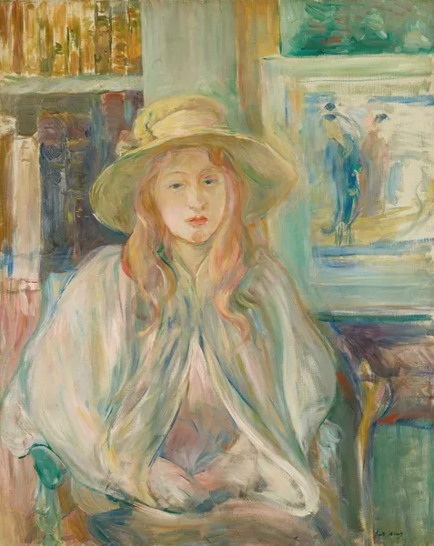 Fillette Au Chapeau De Paille av Berthe Morisot