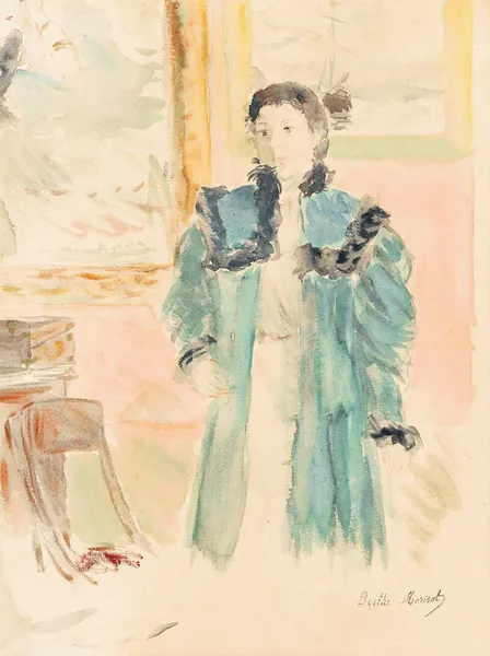 Jeune Fille Au Manteau Vert (Marthe) av Berthe Morisot