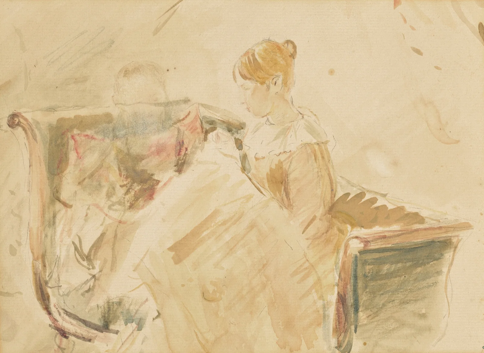 La Broderie av Berthe Morisot