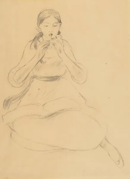 Le Flageolet, 1890 – nr 1 av Berthe Morisot