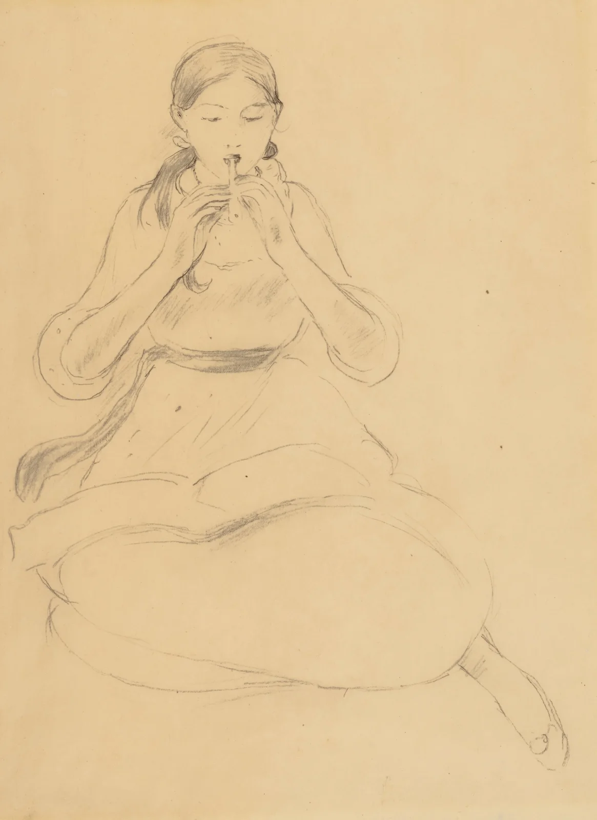 Le Flageolet, 1890 – nr 1 av Berthe Morisot