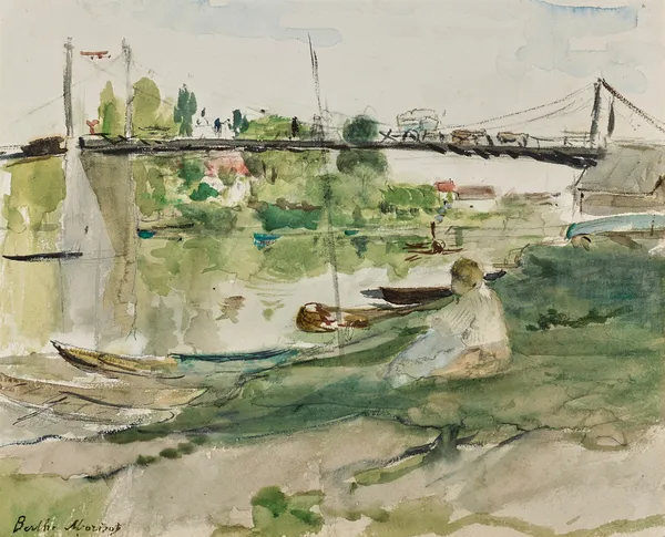 Le pont sur l’Oise av Berthe Morisot
