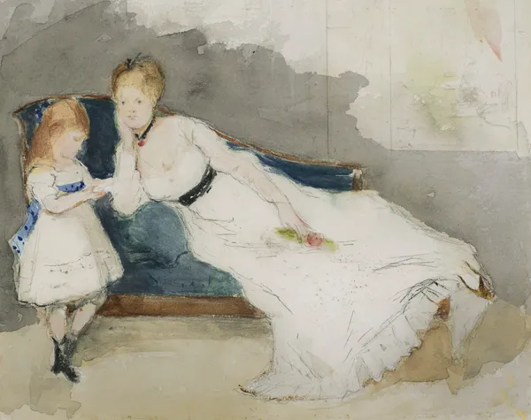 Mme Gobillard et sa fille Paule av Berthe Morisot