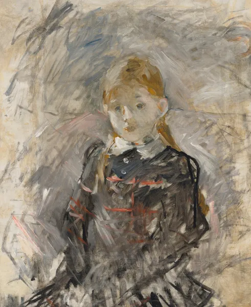 Petite fille aux cheveux blonds av Berthe Morisot
