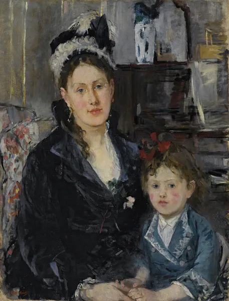 Portrait of Mme Boursier And Her Daughter (Portrait De Mme Boursier Et De Sa Fille) av Berthe Morisot