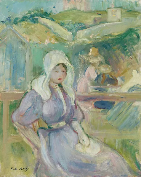 Sur La Plage À Portrieux av Berthe Morisot