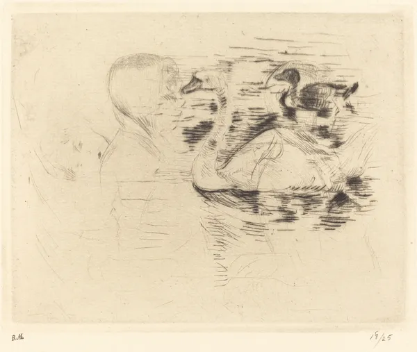 Swans at Stagnant Water av Berthe Morisot