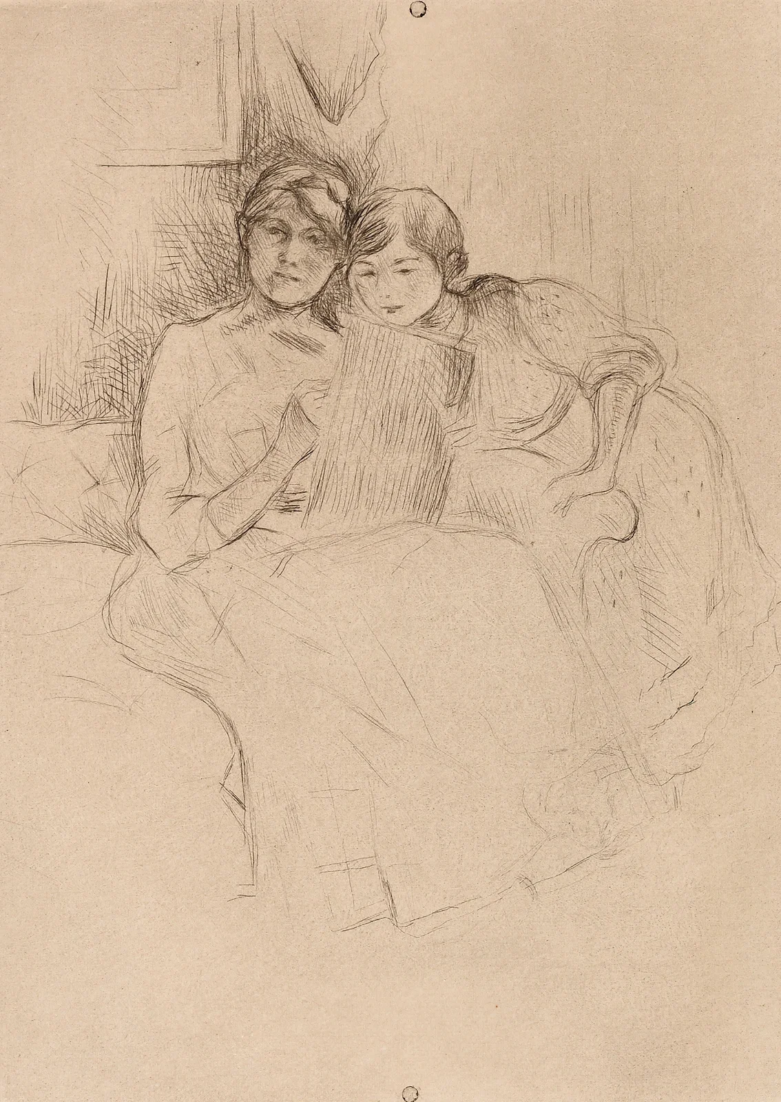The Drawing Lesson, 1889 av Berthe Morisot