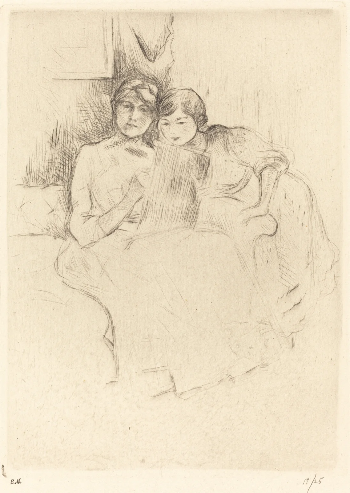 The Drawing Lesson, 1888 av Berthe Morisot