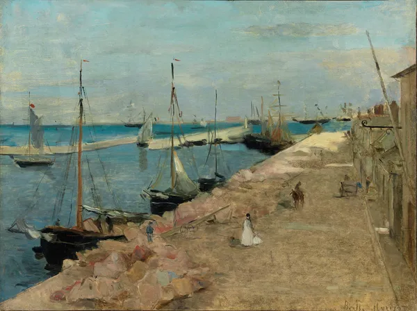 The Harbor at Cherbourg av Berthe Morisot