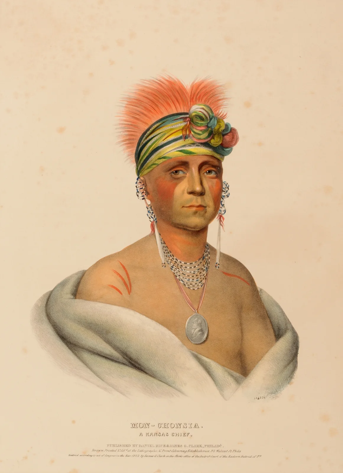 Mon-Chonsia. A Kansas Chief av Charles Bird King