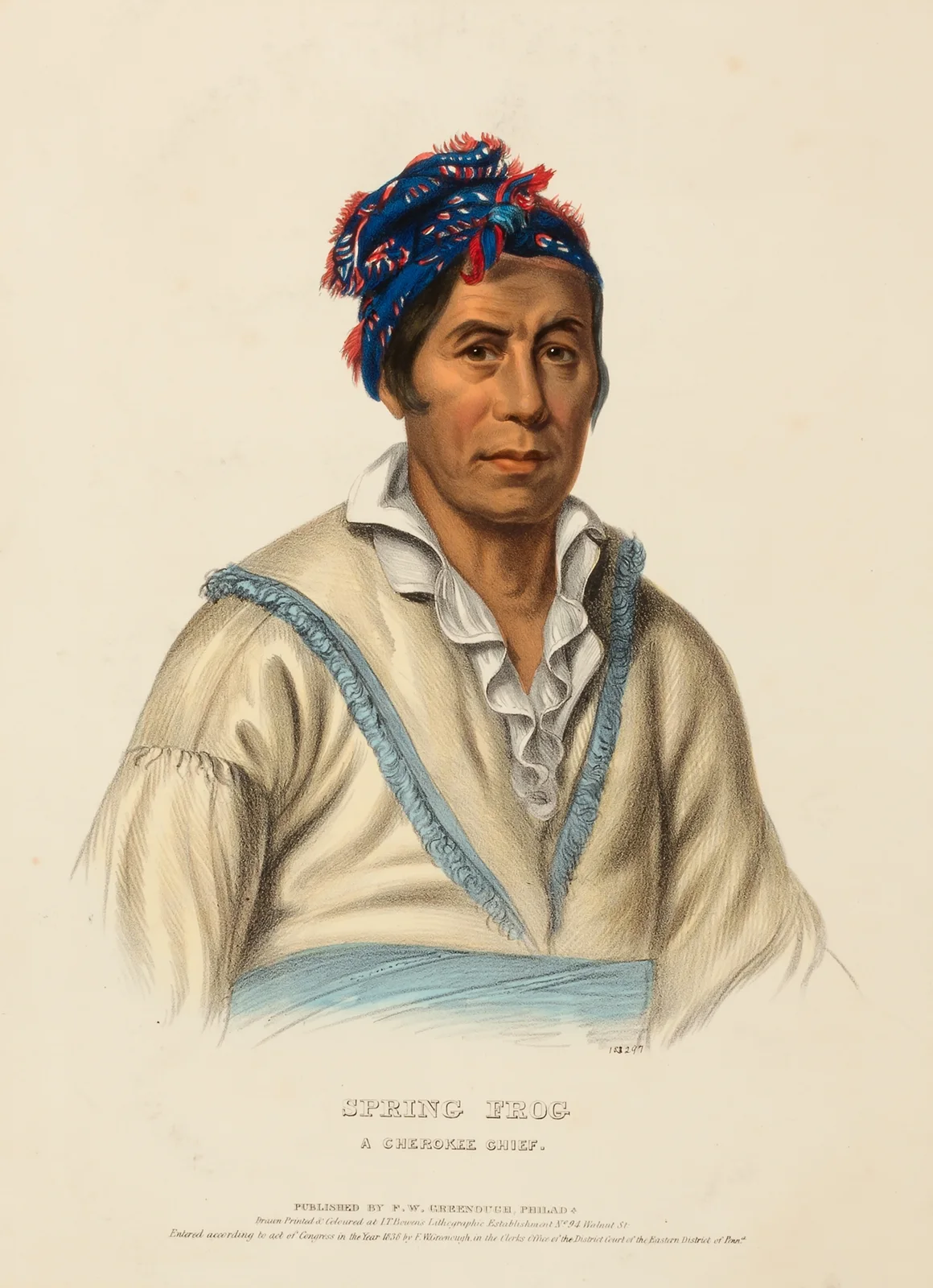 Spring Frog. A Cherokee Chief av Charles Bird King