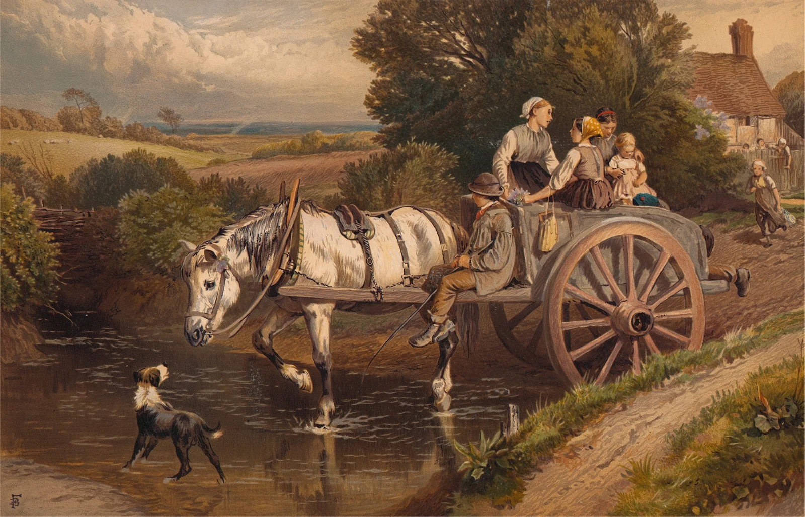 Crossing the Brook av Myles Birket Foster