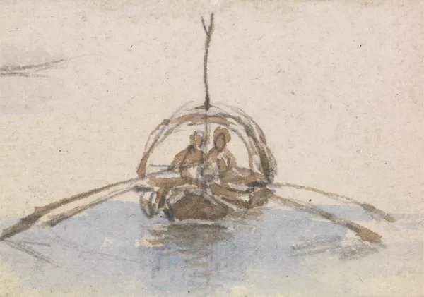 One of a Group of Three Studies of Gondolas av Myles Birket Foster