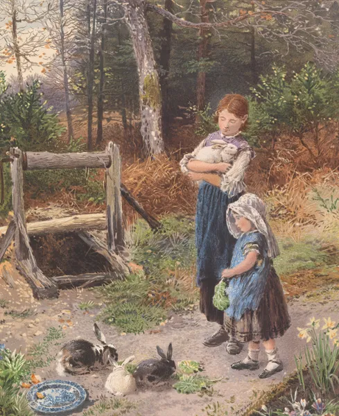 The Pet Rabbits av Myles Birket Foster