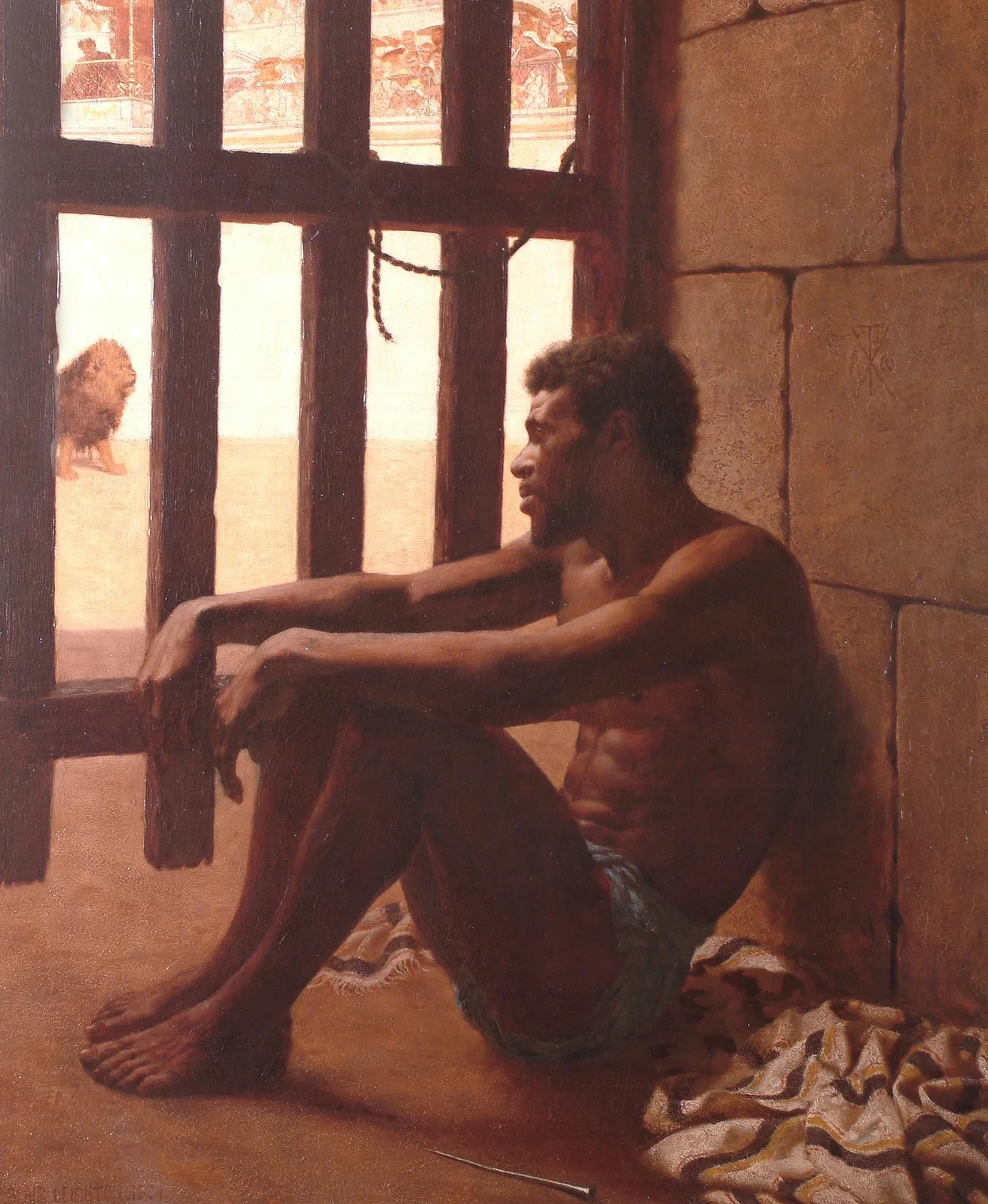A Gladiator in thought av Edmund Blair Leighton