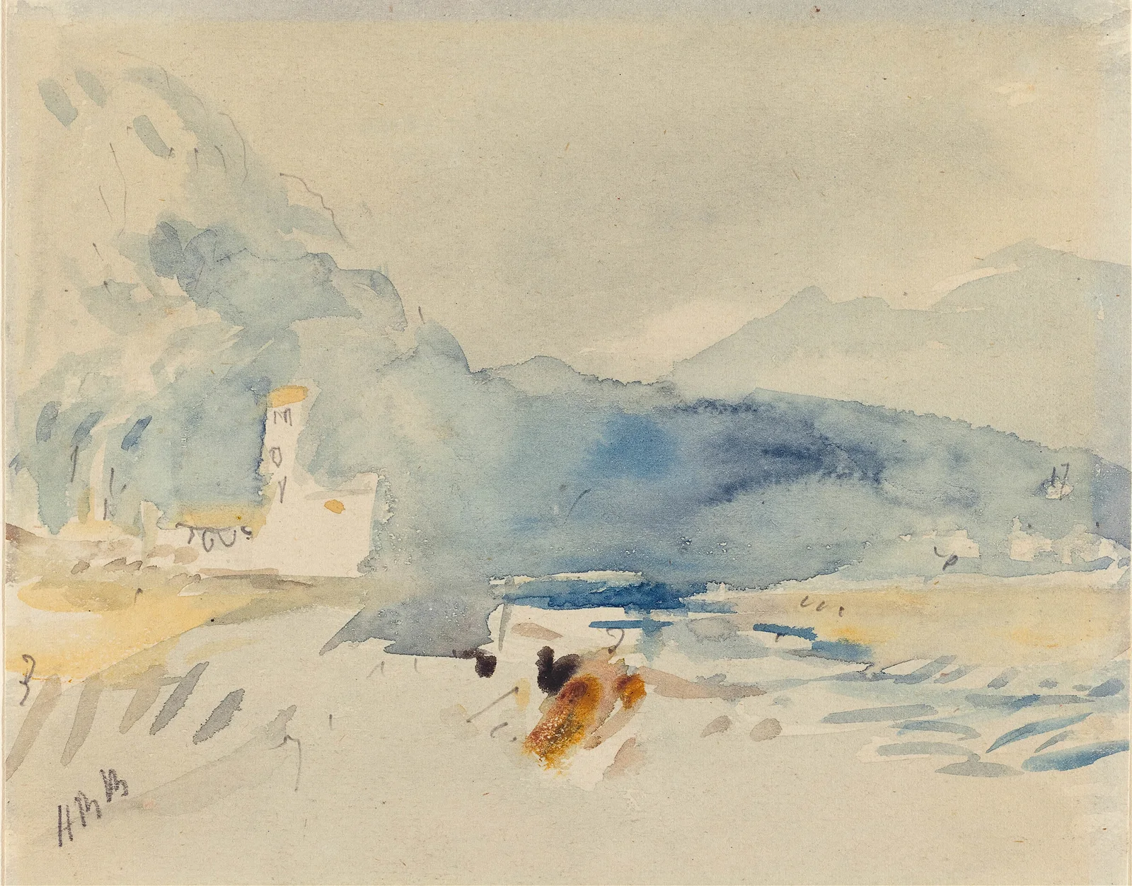 A Landscape with Mountains and a Stream av Hercules Brabazon Brabazon