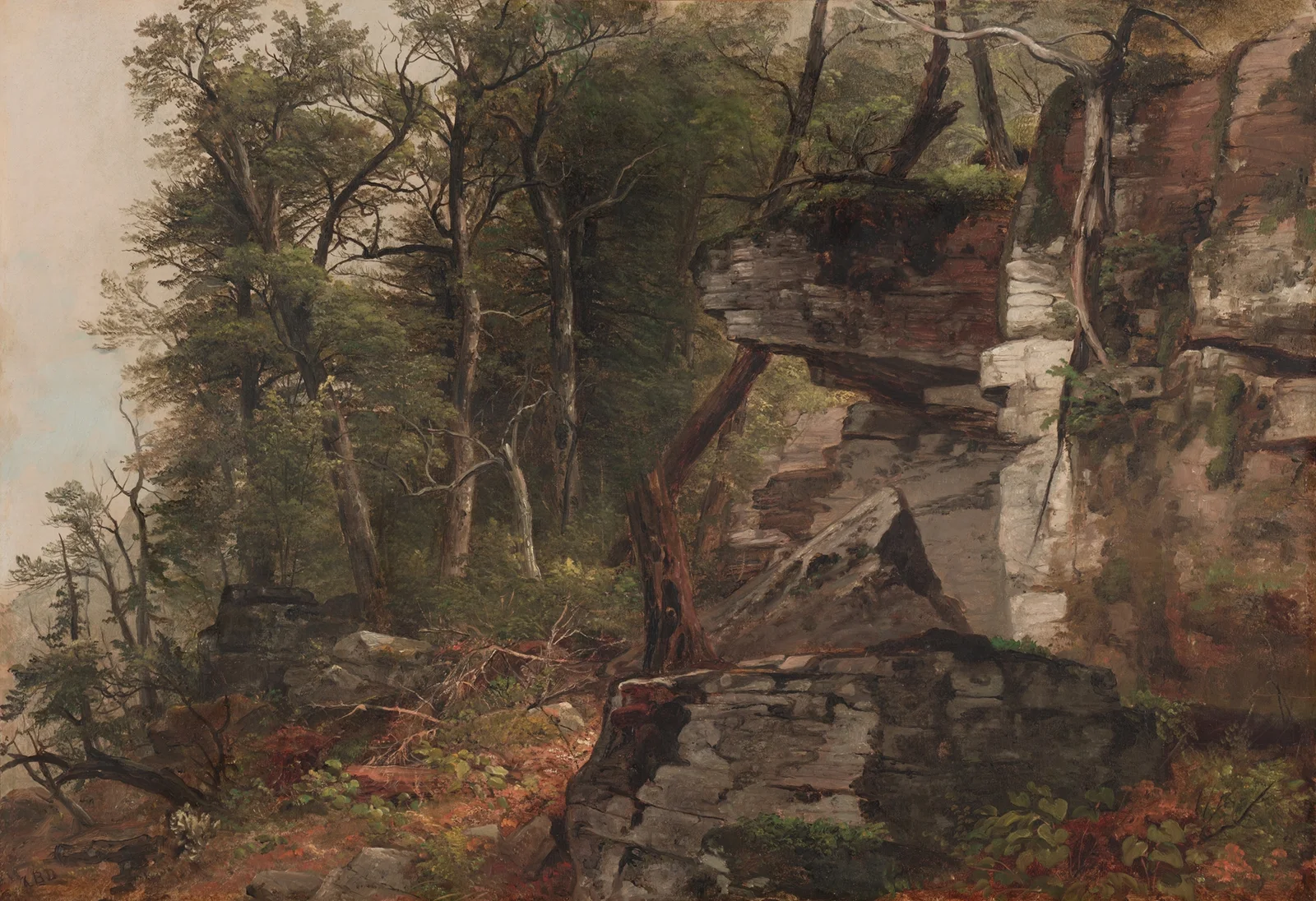 Trees on a Rocky Hillside av Asher Brown Durand