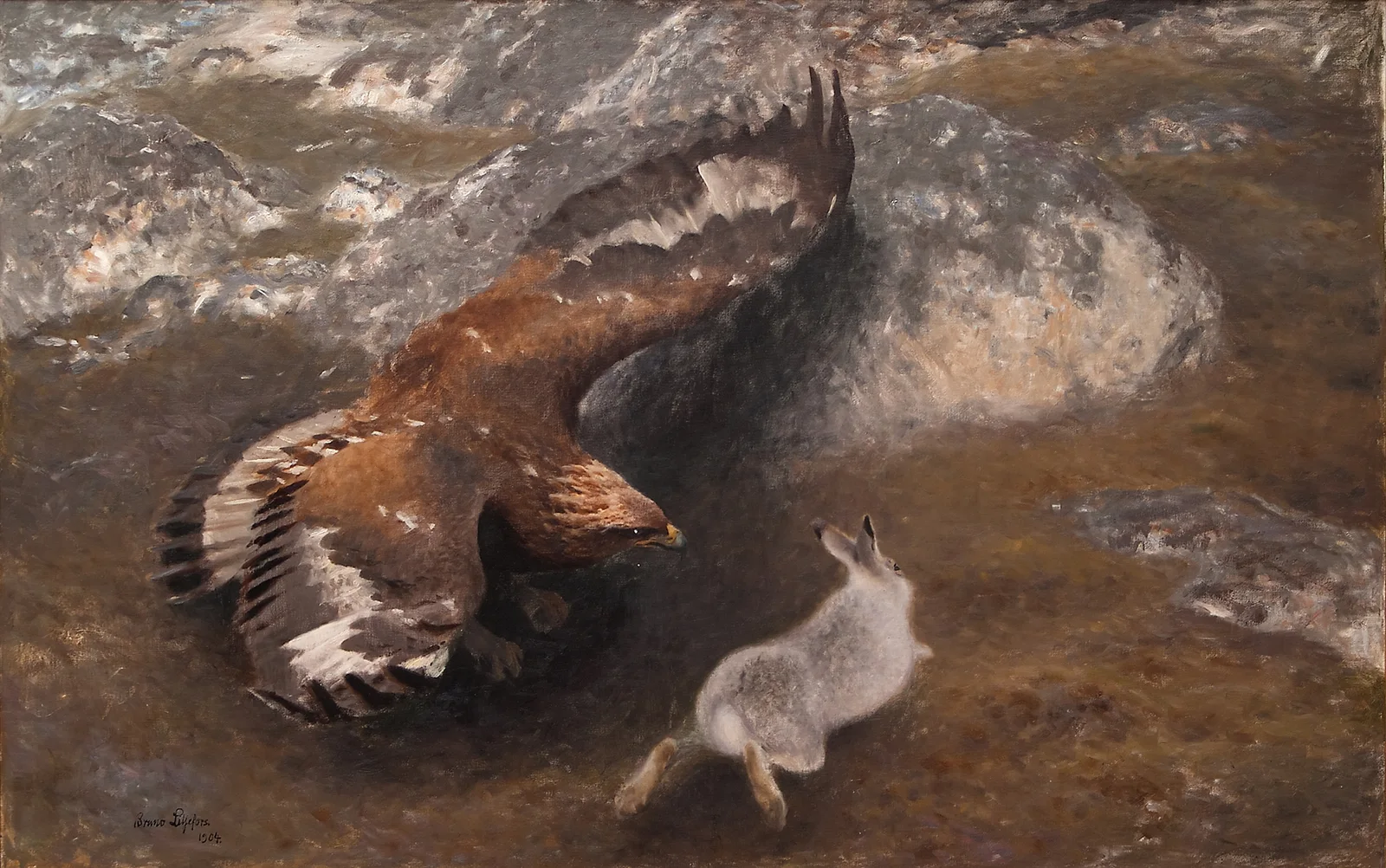 Eagle and Hare av Bruno Liljefors