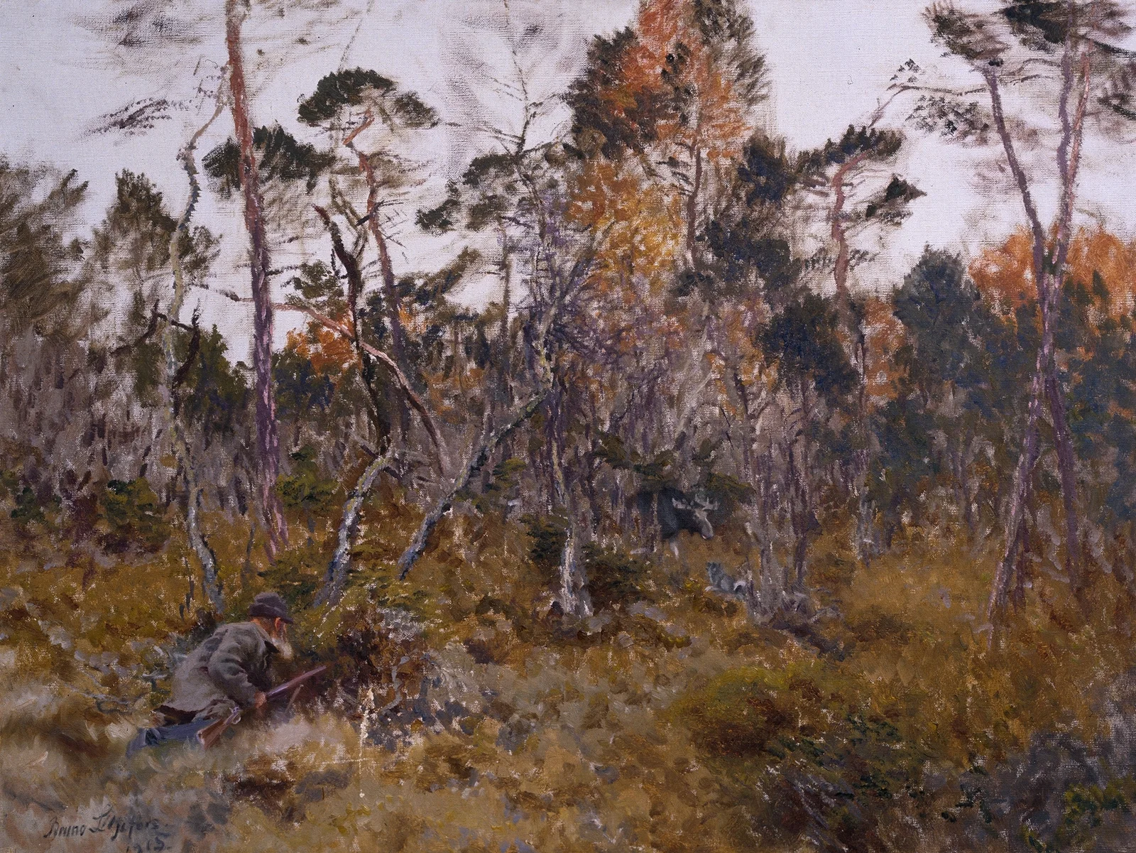 Älgjakt av Bruno Liljefors