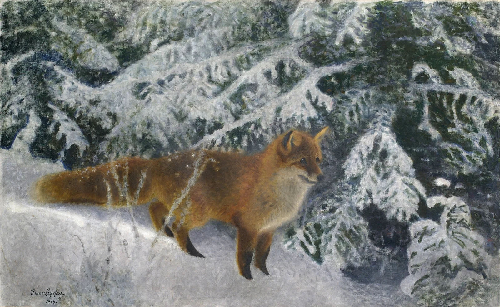 Räv i vinter av Bruno Liljefors