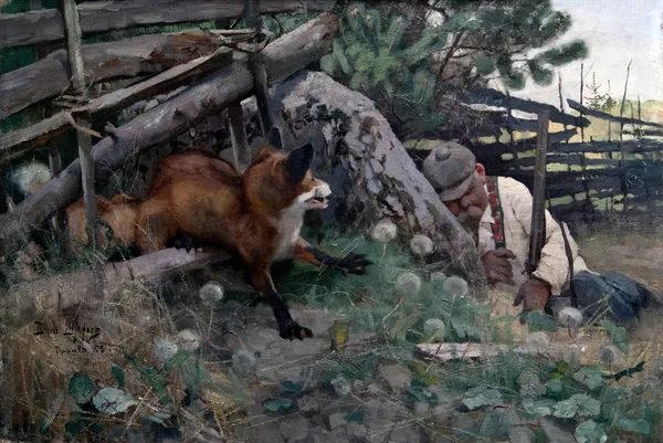 Hunter and Fox av Bruno Liljefors