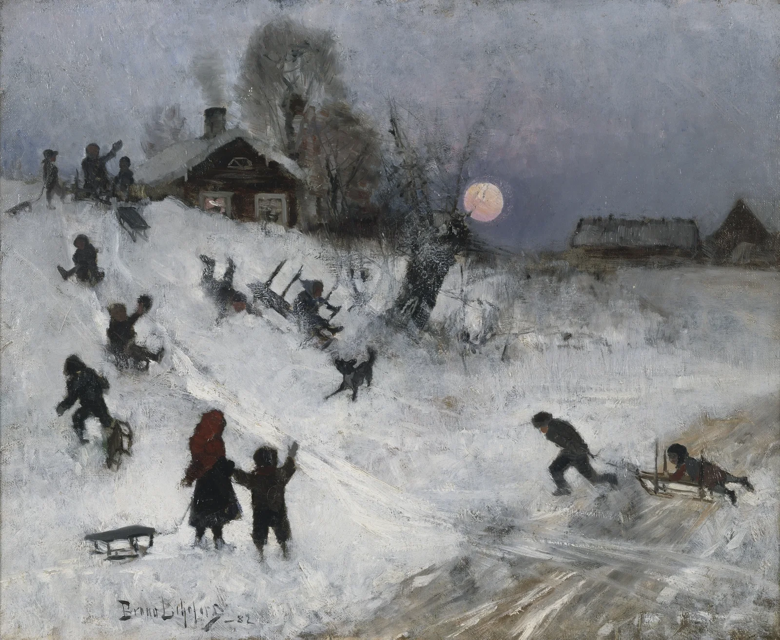Sledging av Bruno Liljefors