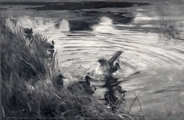 Wild Ducks among Reeds av Bruno Liljefors