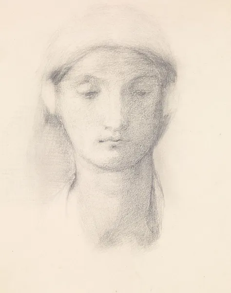 Female – Head Study from an Italian Model av Sir Edward Coley Burne-Jones