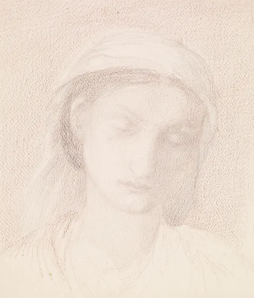 Female – Head Study of a Woman – nr 1 av Sir Edward Coley Burne-Jones
