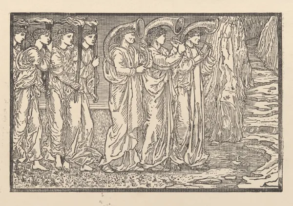 Procession to the rock I av Sir Edward Coley Burne-Jones