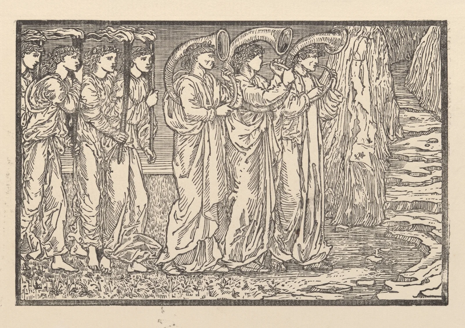 Procession to the rock I av Sir Edward Coley Burne-Jones