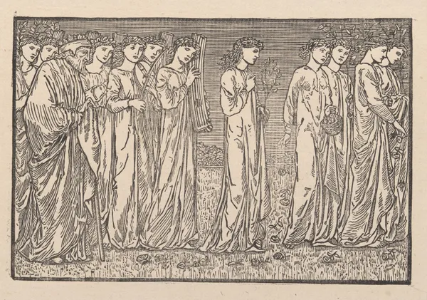 Procession to the rock II av Sir Edward Coley Burne-Jones