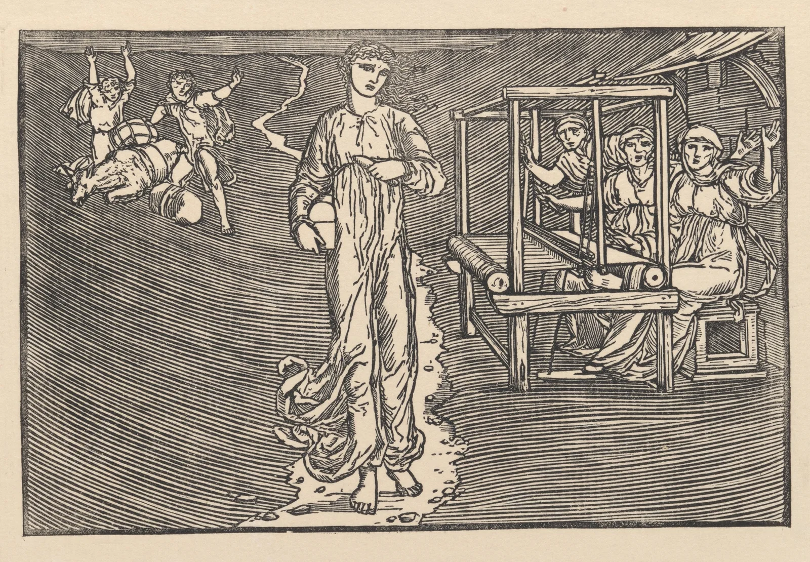 Psyche passes two trials av Sir Edward Coley Burne-Jones