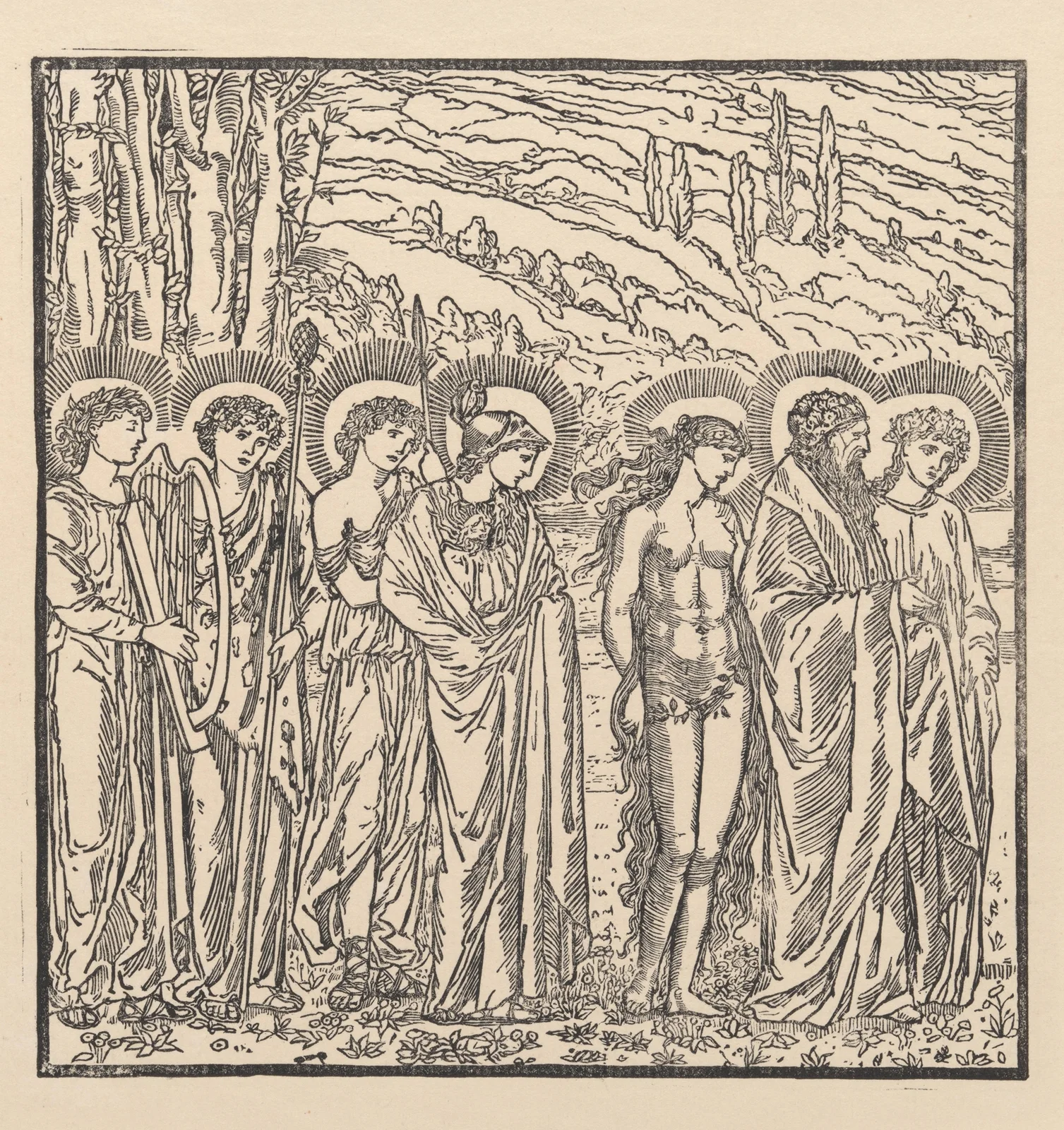 Psyche received into Olympus II av Sir Edward Coley Burne-Jones