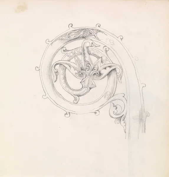 Sketchbook – Study for Head of Crozier av Sir Edward Coley Burne-Jones