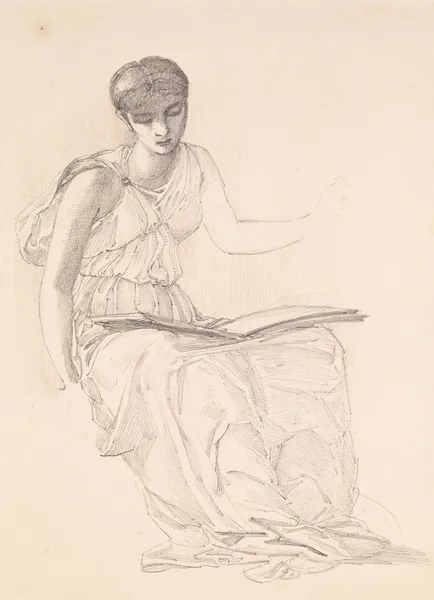 The Fates – Study of Drapery for Figure of Clotho av Sir Edward Coley Burne-Jones