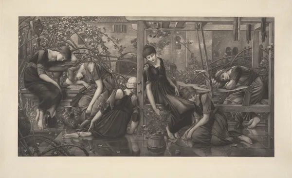 The Garden Court av Sir Edward Coley Burne-Jones
