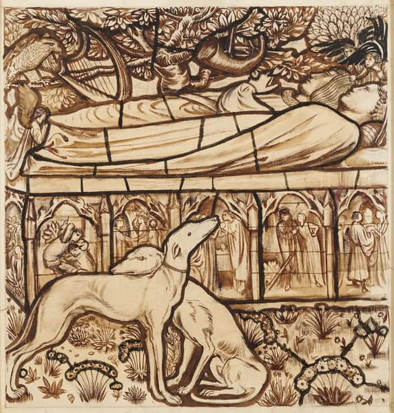 The Tomb of Tristram and Iseult av Sir Edward Coley Burne-Jones