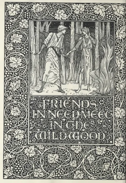 The well at the world’s end – Friends in need meet in the wildwood av Sir Edward Coley Burne-Jones